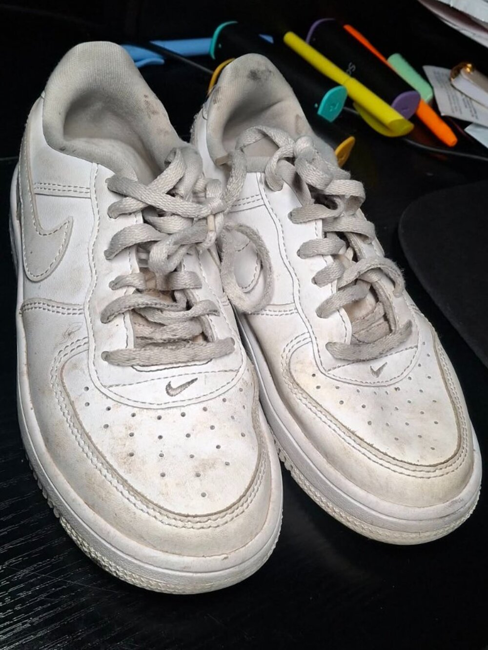 Nike Air Force 1 LowTop Triple White Sneakers Kids Size 2Y AF1 YouthNikeSneakers